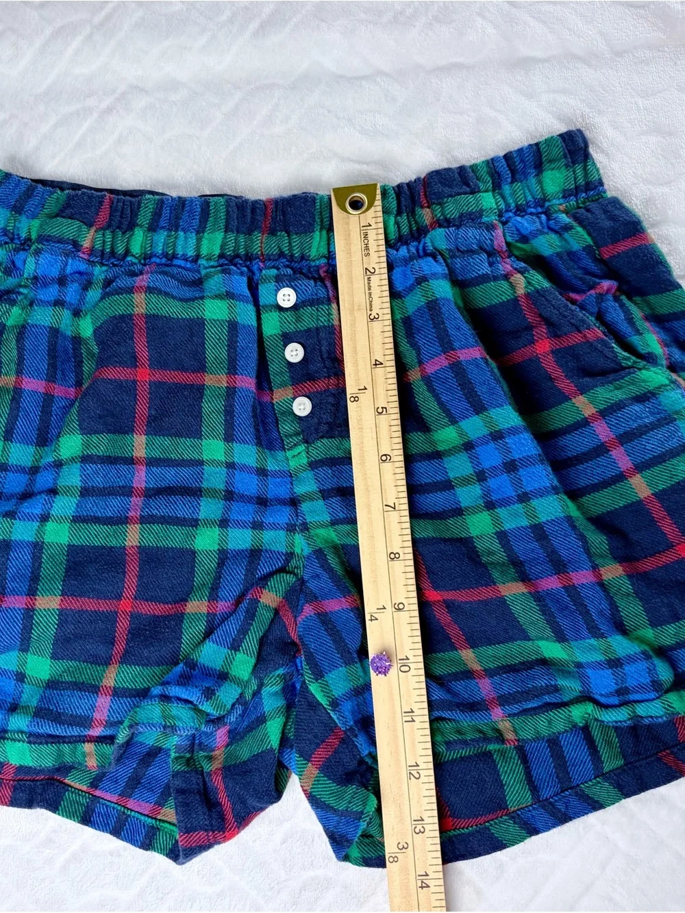 Aerie Plaid Flannel 2 Piece Lounge Set Size XS Ruffle Tank and Boxers Coquette
